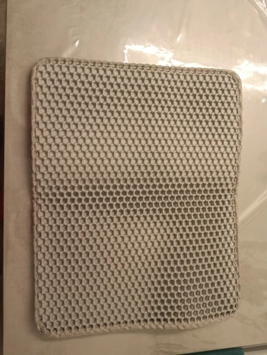 Customer review photo for Honeycomb Cat Litter Mat