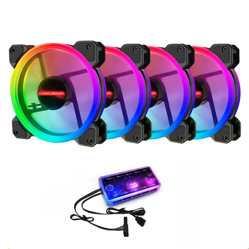 Coolmoon ARGB wentylator 120mm wentylator obudowy 6 zestaw pinów wentylator z pilot do muzyki wsparcie AURA synchronizacji chłodnica komputerowa chłodzenia RGB wentylator obudowy s — zdjęcie produktu 7