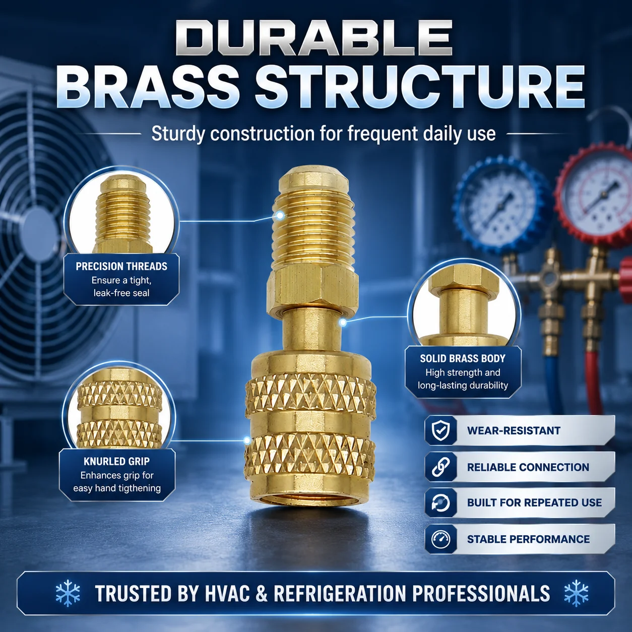 Vacuum Pump Brass Adapter R410a Adapter 5/16 SAE F Quick Couplers To 1/4 SAE For Air Conditioning Adapter Quick Coupling