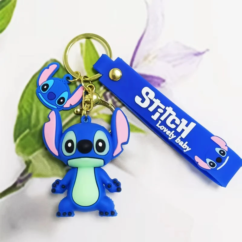 MINISO اللعب المفاتيح أنيمي غرزة قلادة المفاتيح الحلو الوردي الملاك المفاتيح النساء سيارة كيرينغ فتاة هدية عيد ميلاد #4