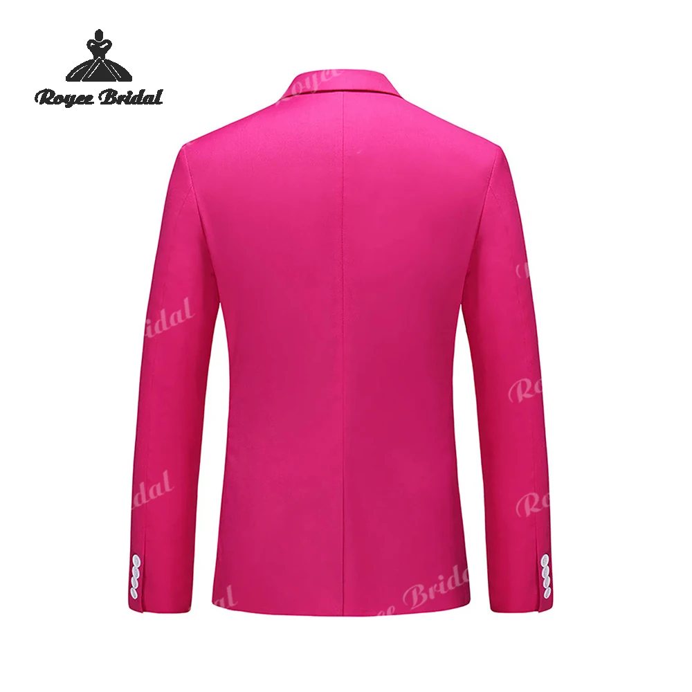 Rosa quente duas peças duplo breasted terno masculino casamento 2026 pico lapela causal noite terno de negócios traje homme mariage