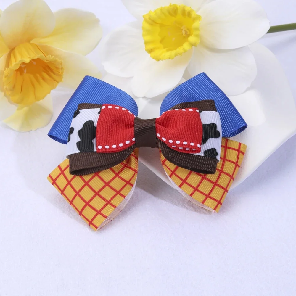 Barrette Pastel douce à Triple nœud pour filles, 3 couches, mignon, crème glacée, Plaid, imprimé vache, épingle à cheveux, accessoires de coiffure pour enfants