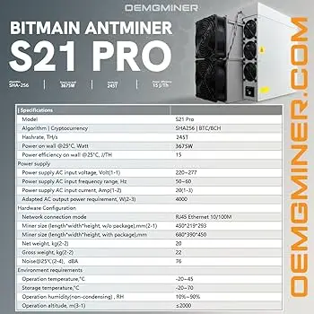 

Buy 5 Get 3 Free Bitmain Antminer S21 Pro Bitcoin Miner