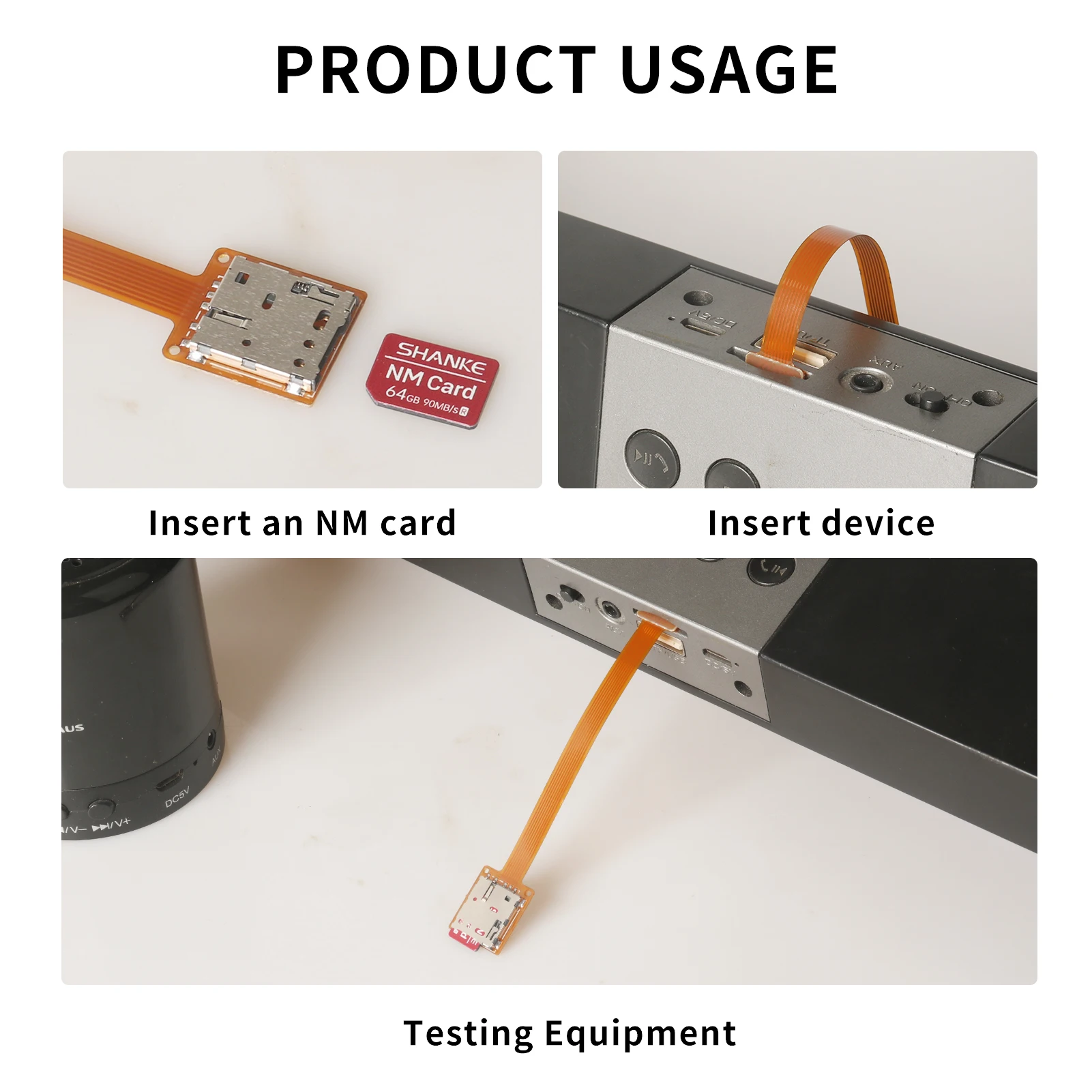 TF to NM Card Expansion Adapter External Micro SD Storage Card Monitoring Device with Heat Dissipation Test Function