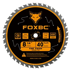 FOXBC-Lame de scie circulaire de 8 pouces, 210mm, 40 dents, 5/8 pouces, tonnelle pour bois, aluminium, métal, calcul, travail, 1 pièce