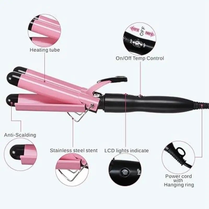 髪ヘアアイロンセラミックプロフェッショナルトリプルバレル髪カーラー卵ロール髪スタイリングツール杖カーラーアイアン