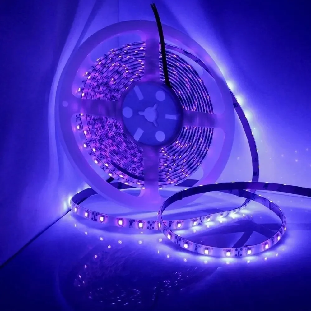 Taśma UV Led Strip Ultraviolet 395-405nm 12V Led Strip Black Light 5050 2835 SMD 60led/m 120led/m Taśma do DJ Fluorescency Party 5m — zdjęcie 2