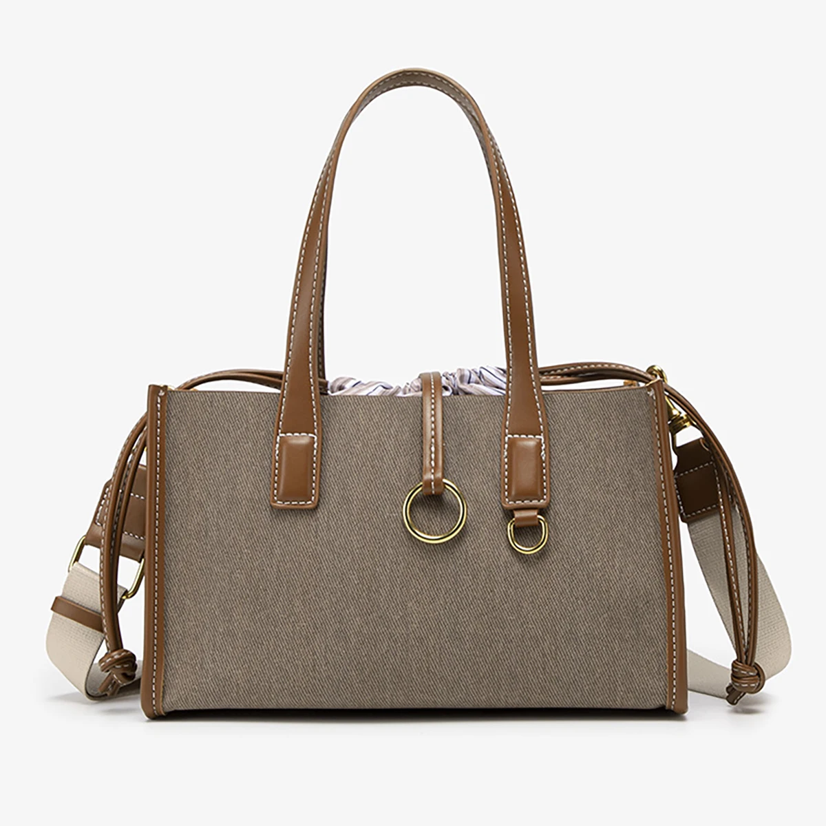 

Women's PU leather shoulder bag, casual handbag, large crossbody bag, work/daily tote bag with drawstring inner pocket