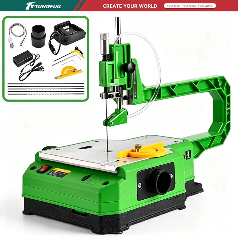 Electric Desktop Curved Saw Plug-in/Battery Multifunctional Jig Saw Small Household Woodworking Wire Saw Cordless Scroll Saw