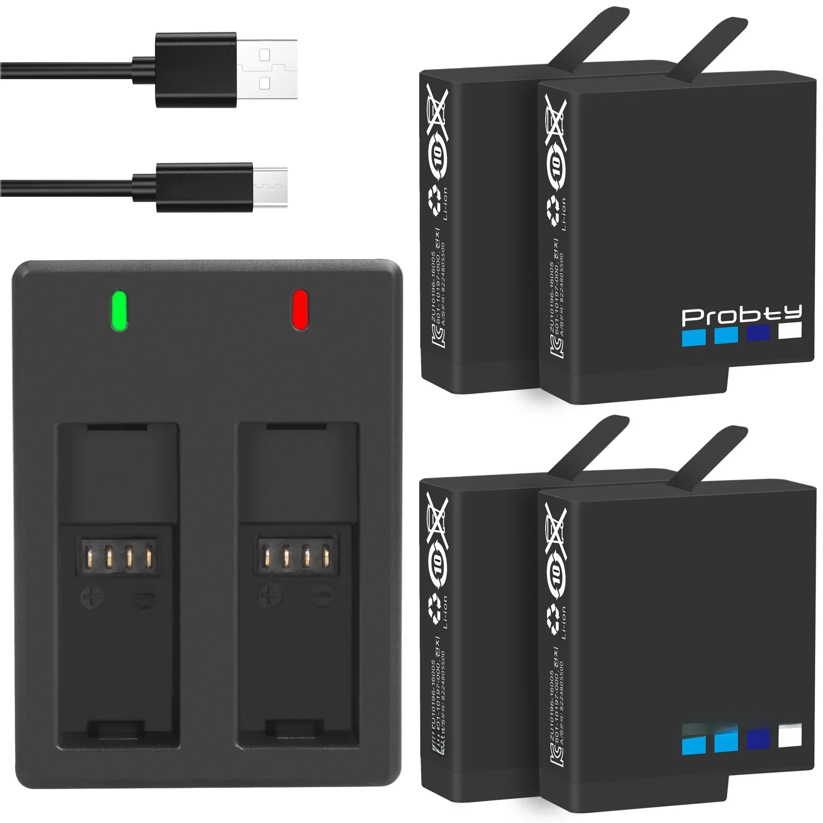 Oryginalna bateria Probty do GoPro Hero 5 Hero 6 Hero 7 Black AABT-001 w pełni zdekodowana 1680mAh GOPRO Hero5 Hero7 Hero6 — zdjęcie produktu 7