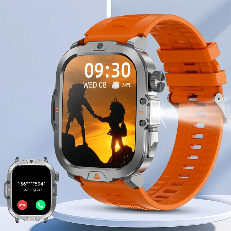 Bluetooth Calling Waterproof Smart Watch  flashlight Full Touch Screen Smart Watch Heart Rate Blood Oxygen Sleep Monitor Watch