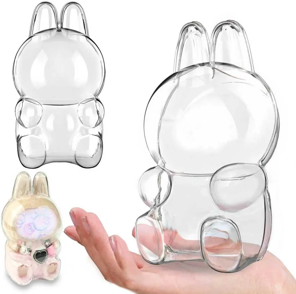 

2 шт. прозрачных жестких чехлов для кукол, защитные аксессуары для хранения в сидячей позе (кукла в комплект не входит)