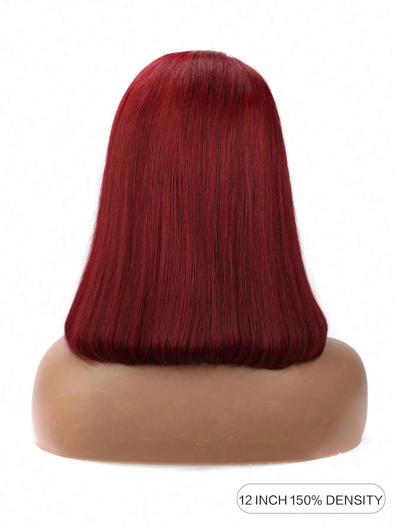 Peluca de cabello humano liso para mujer, frontal de encaje postizo, color rojo borgoña 99J, HD, transparente, Bob corto, peruano 99J, 13x4, prearrancado