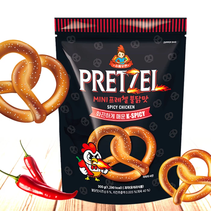 Brezel Feuer Huhn Geschmack 300gx 2/Feuer gebratene Nudeln schmecken wie es ist/Mini Brezel/süchtig scharf/Bier