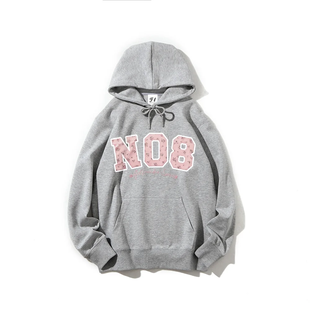 Chic Floral NO8 Graphic Hoodie For Casual Wear Made Of Soft Fabric Perfect For Trendsetters And Those Seeking Fashion-Forward
