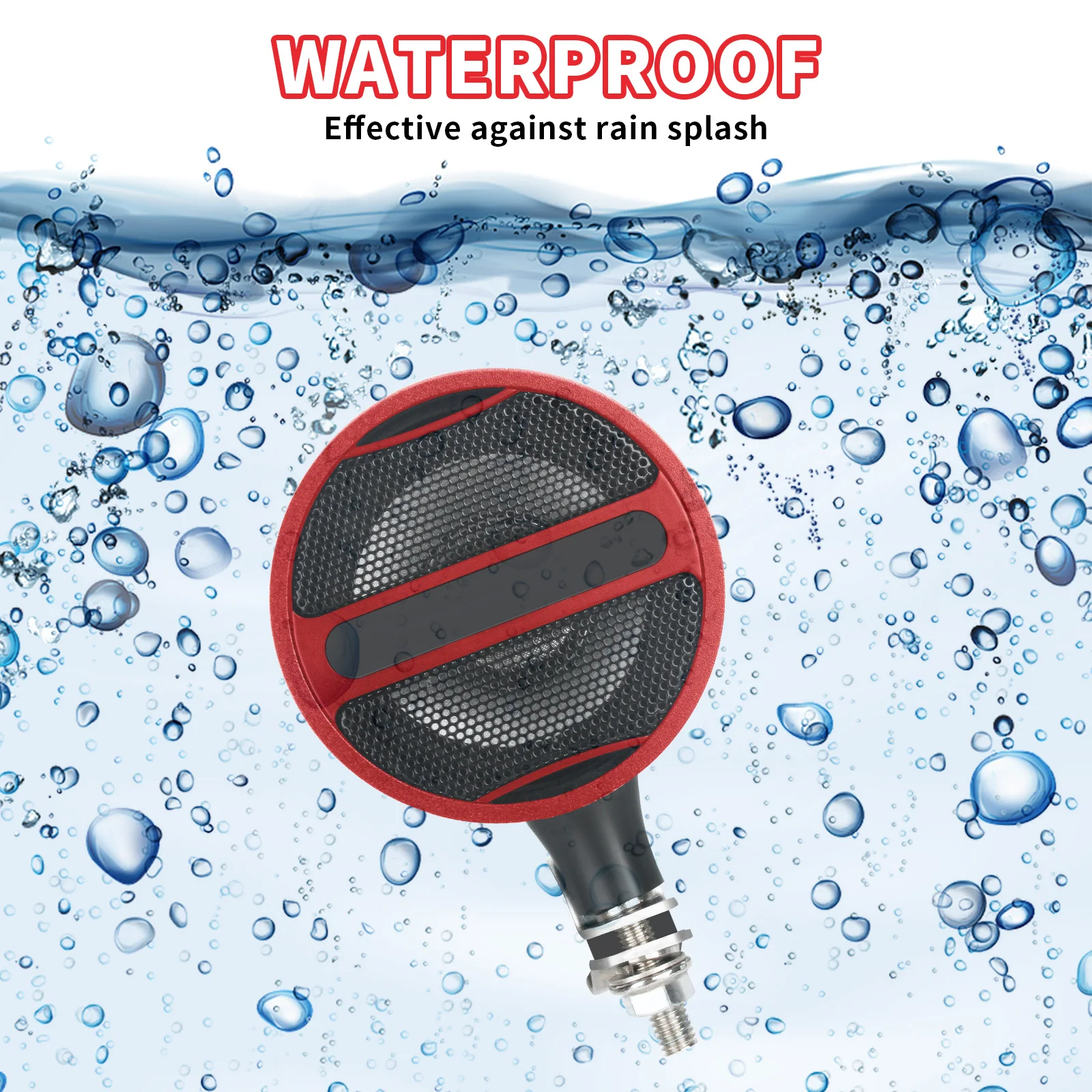 دراجة نارية بلوتوث متوافق المتكلم مقاوم للماء 12 فولت MP3 مشغل موسيقى راديو FM USB ستيريو ل 7/8-1.25 المقود أحمر أسود #2