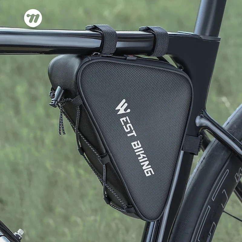 AliExpress West Biking WEST BIKING Bicycle Front Frame Triangle Bag With Mesh Pouch MTB Road Bike Bottom Tube Bag Elastic Luggage Straps For Storage