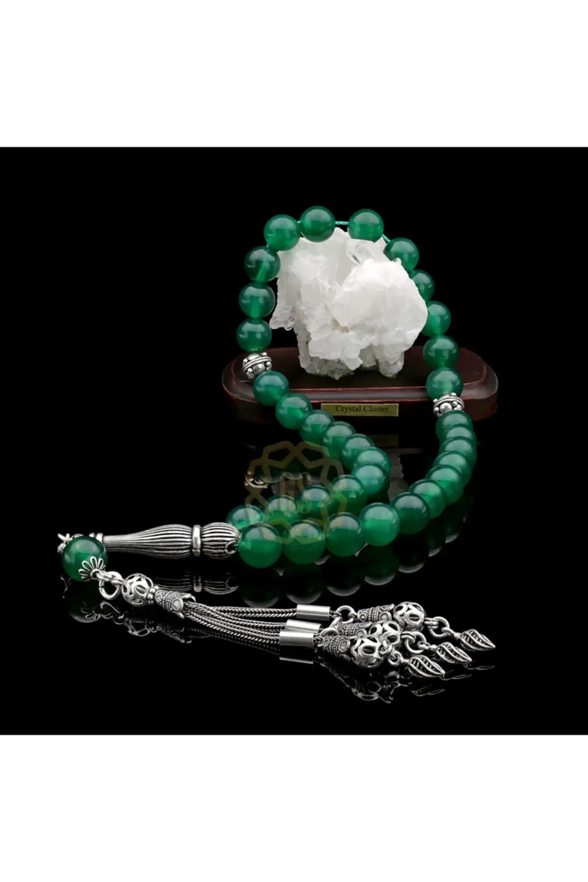 

Special Agate Stone Prayer Beads with Original Silver Tassels