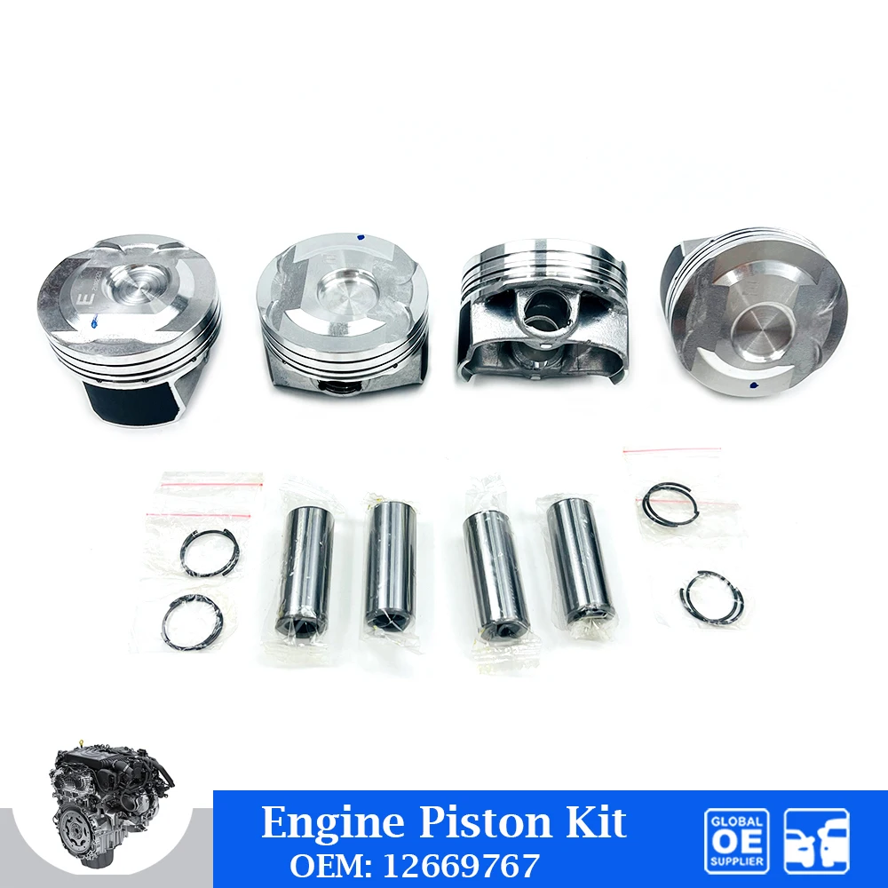 

4 Pcs Engine Piston Set For GM Buick Encore Chevrolet Cruze 1.4T LE2 Auto Car Accessories OEM 12669767 STD Pin Clip Assembly Kit