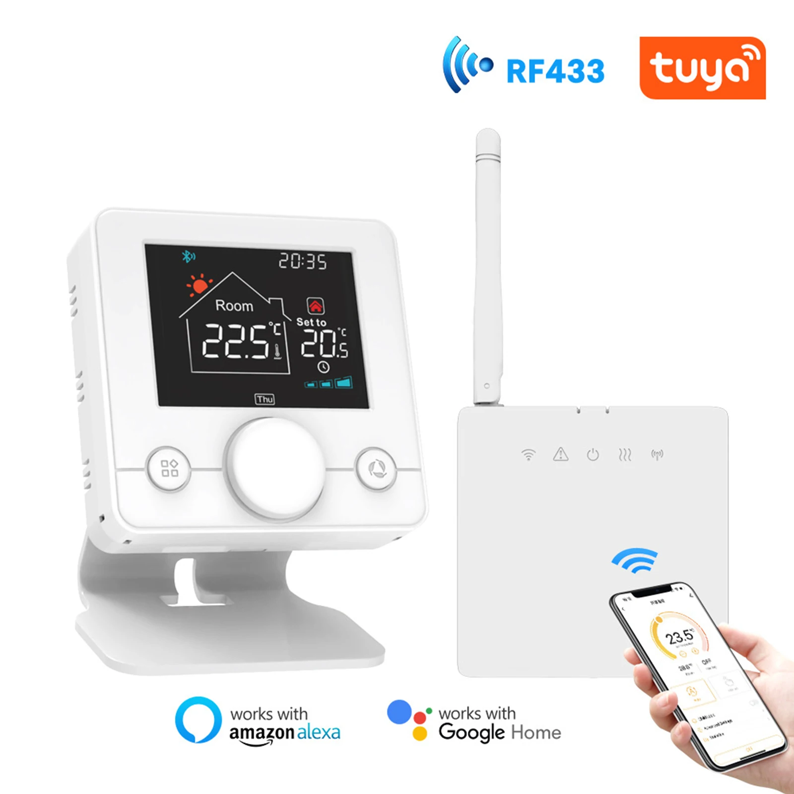 

Qiumi Wireless Programmable Room Thermostat for Combi Boiler,Save Energy, Easy DIY Installation Works With Alexa and Googlehome