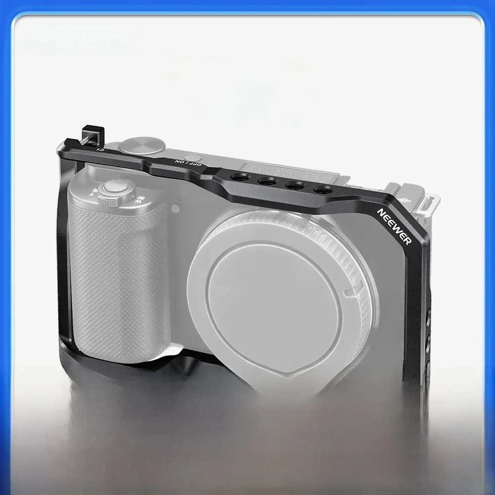 NEEWER Klatka do aparatu Sony ZV-E10 Aluminiowa klatka do nagrywania wideo z płytką Arca i gwintami 1/4" oraz mocowaniami do zimnej stopki — zdjęcie produktu 7