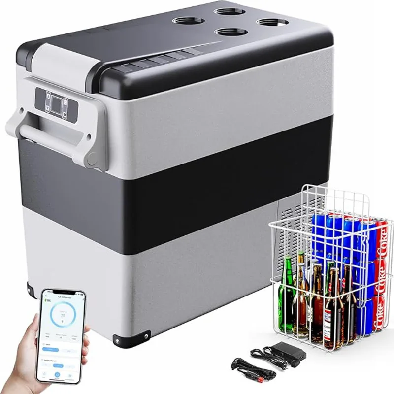 Veelzijdige compressor koelkast van 30,6-49,4 liter voor onderweg: APP-gestuurd, 12V/240V, -20°C tot +20°C