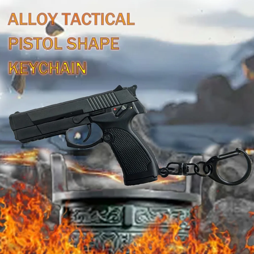 

1: 3 Semi Alloy Tactical Pistol Shape Keychain Mini Portable Decorations Detachable Toy Gun Realistic Model For Toys Gift