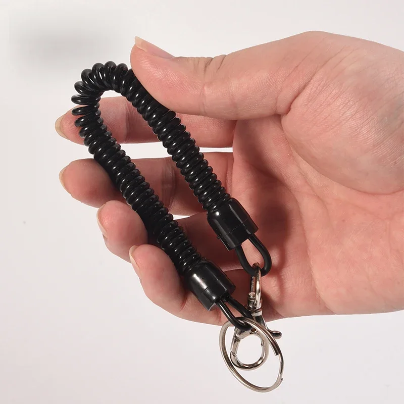 23-90cm długie plastikowe chowany sprężyna śrubowa spirala Stretch brelok breloczek dla mężczyzn brelok brelok telefon komórkowy Anti-Lost — zdjęcie 2
