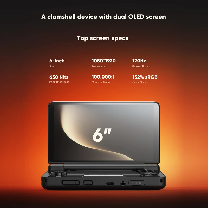 AYN Thor 안드로이드 핸드헬드 듀얼 스크린 클램쉘 6인치 AMOLED 스크린 1080p 게임 엔터테인먼트 기기 상세 이미지