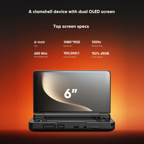 Imagen 2 del producto AYN Thor Android Dispositivo de entretenimiento para juegos con pantalla dual de mano de 6 pulgadas Pantalla AMOLED 1080p