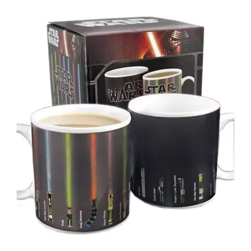 STAR WARS Creative Lightsaber Heat esponse Ceramic Color-changing Mug Warm Coffee Mug Milk Cup Office Drink Cup