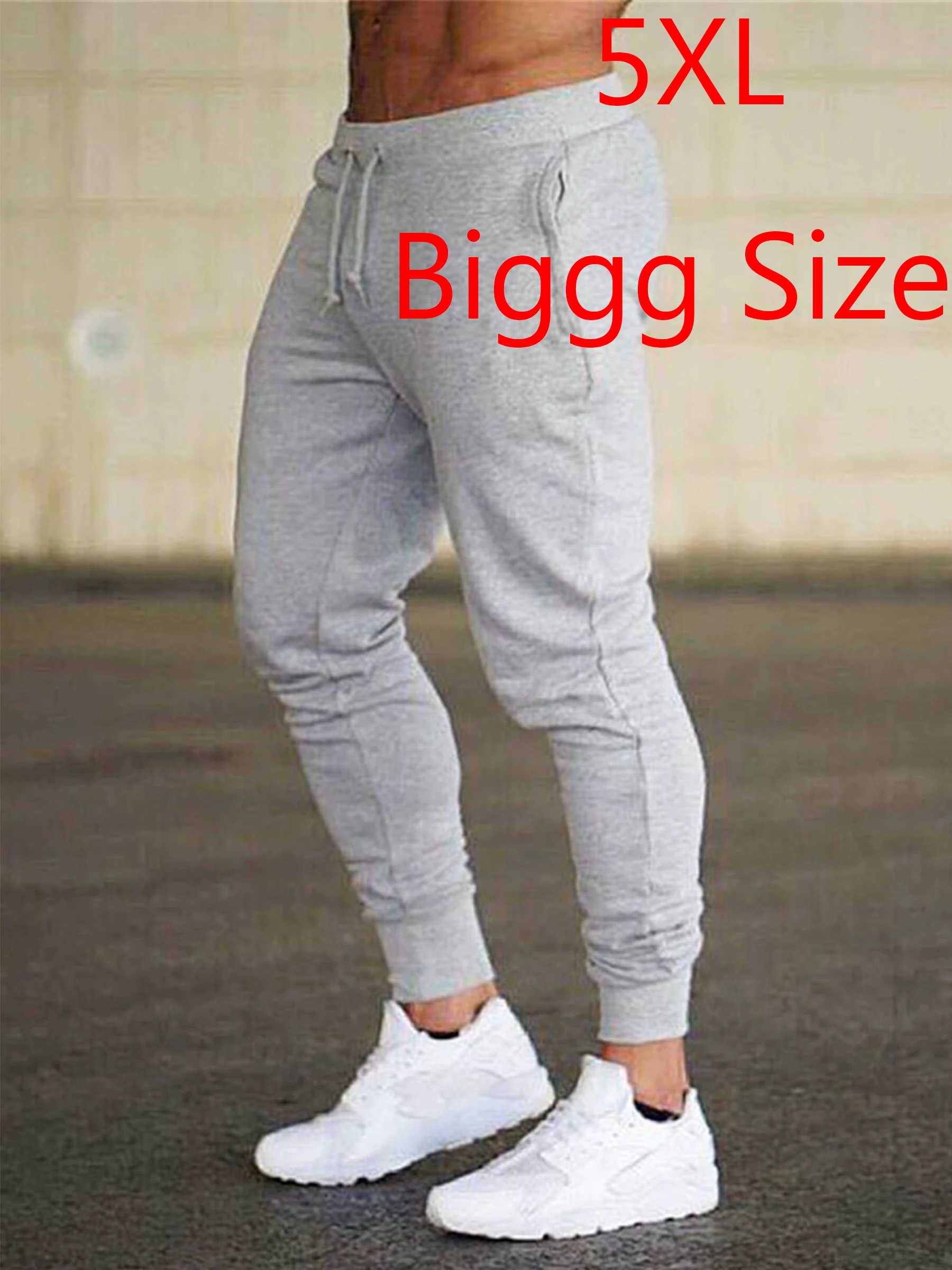 

Мужские спортивные брюки-джоггеры больших размеров 5XL, черные, модные, для фитнеса, облегающие, для тренировок, спортивный костюм, брюки-джоггеры