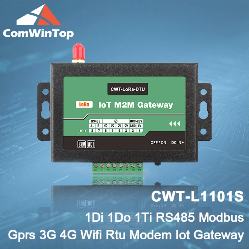 CWT-L1101S 1Di 1Do 1Ti RS485 Modbus Gprs 3G 4G Wifi Rtu Modem Iot Gateway