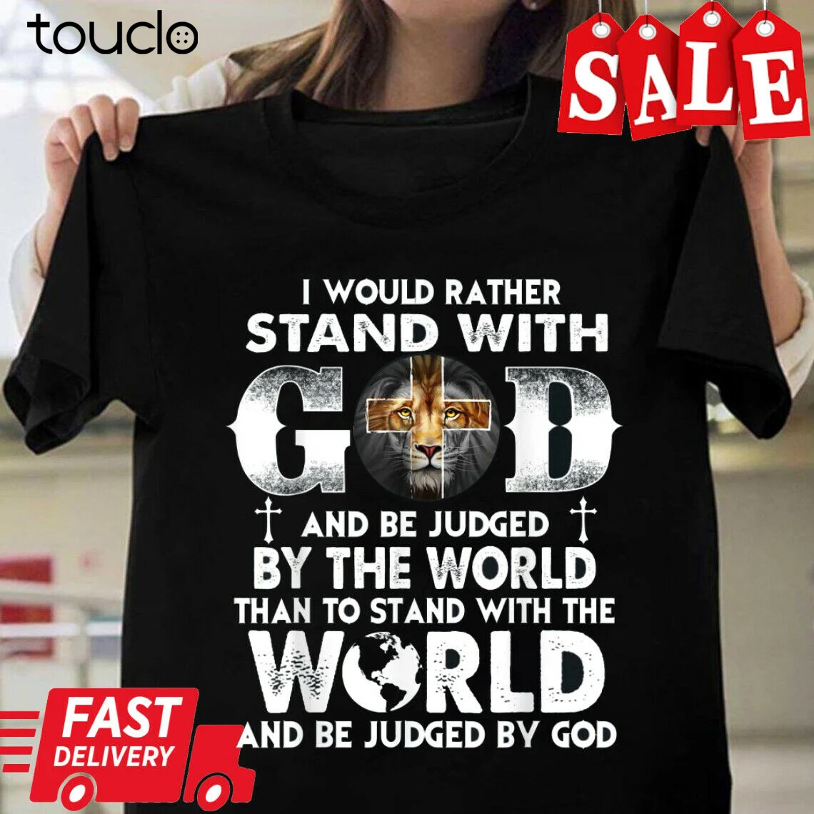 Christian I Would Rather Stand With My God Lion T-Shirt Unisex