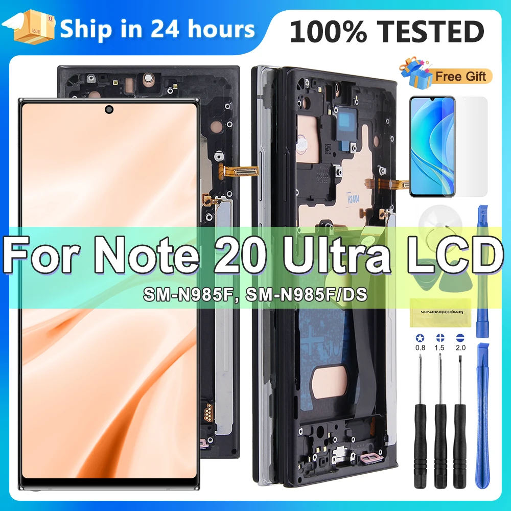 100% Tested display note 20 ultra with frame, LCD for Samsung Galaxy Note 20 Ultra 5G N986B N985 Touch Screen Digitizer Assembly