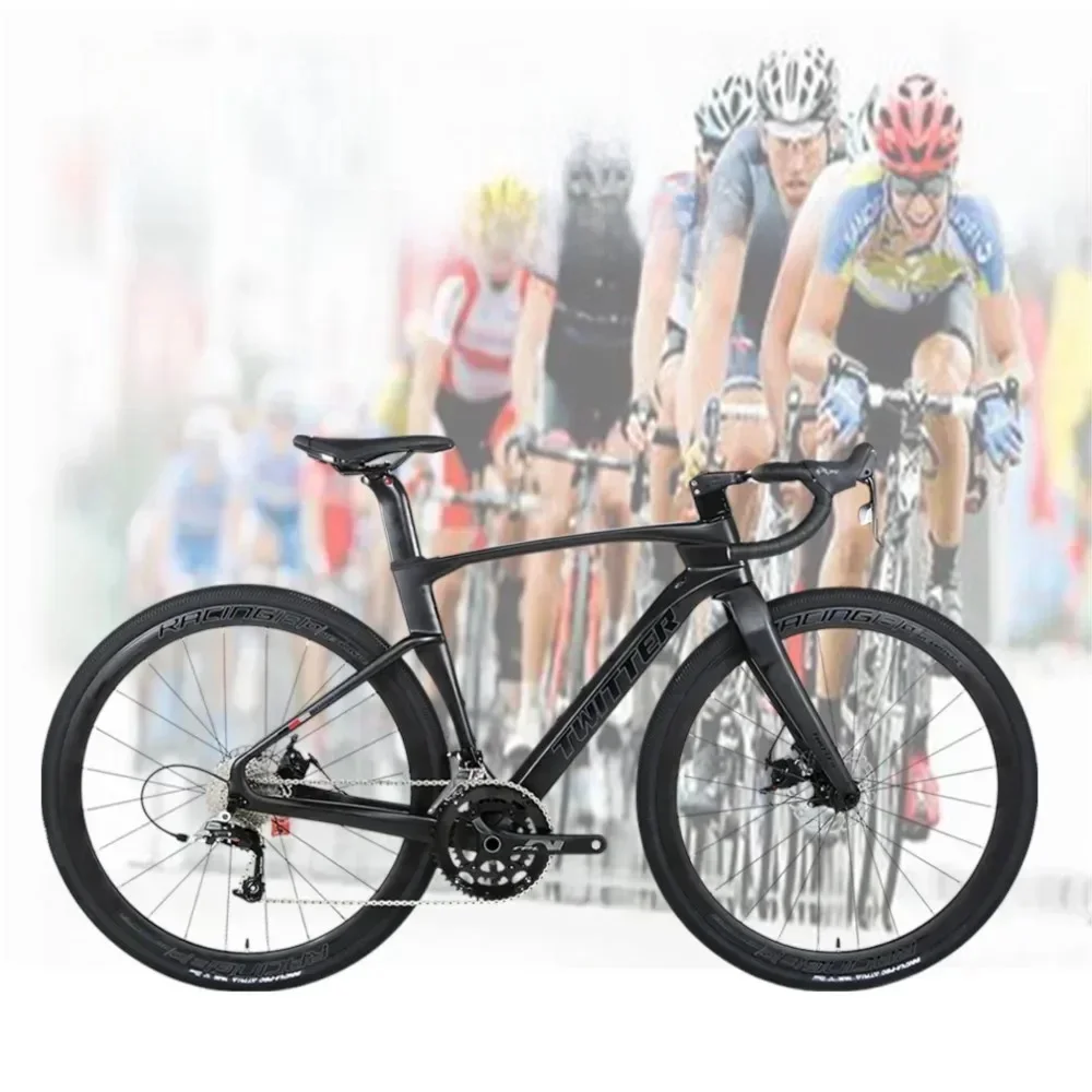 AliExpress TWITTER Gravel Bike V3 Black Knight RS-22S Full Hidden Inner Cable Oil Disc Brake T900 Carbon Fiber Road Bike 700*40C Wheelset