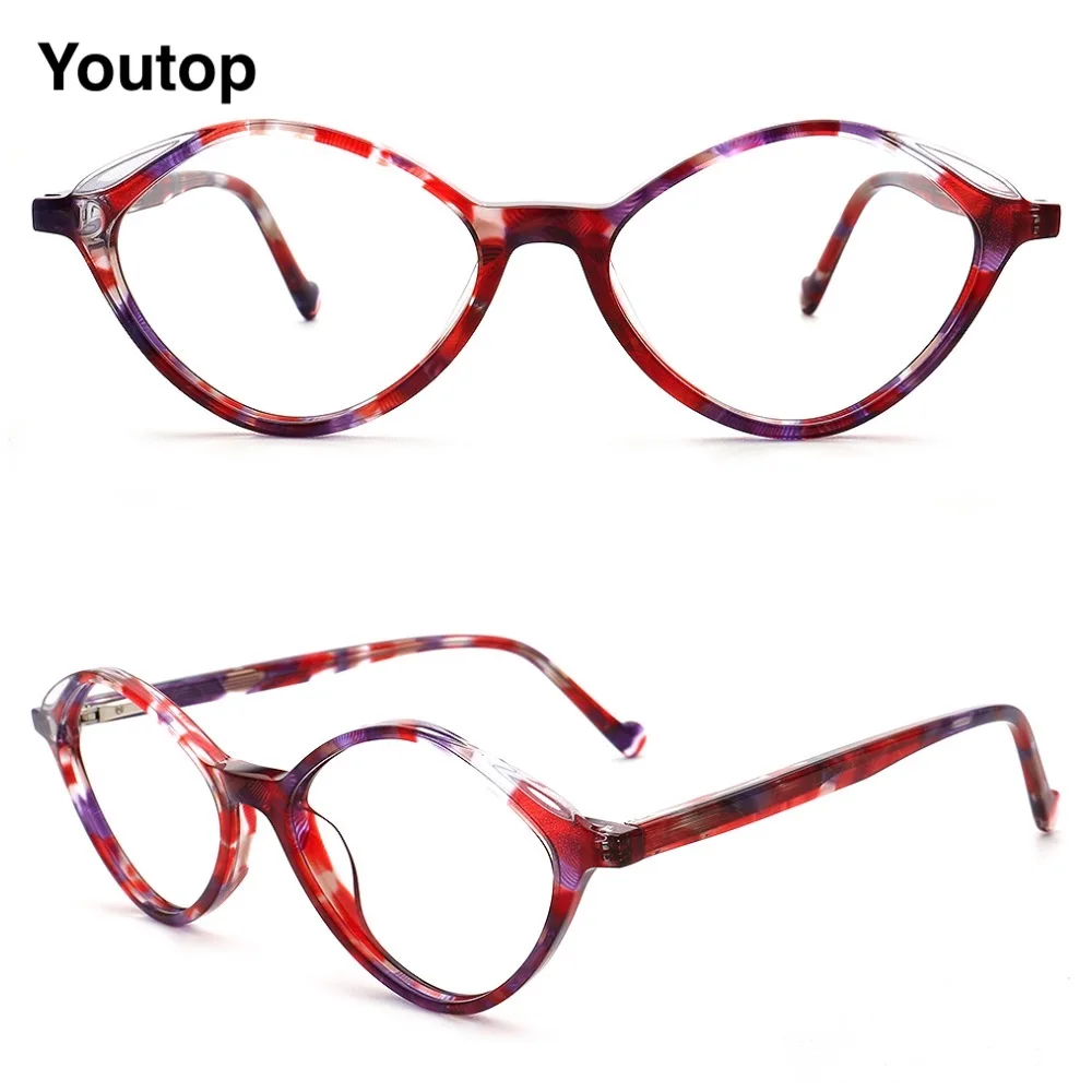 

Modern Geometric Womens Prescription Eyeglasses for Female Floral Tortoise Glasses Frame Diamond Shape Red Optical Eyewear Retro