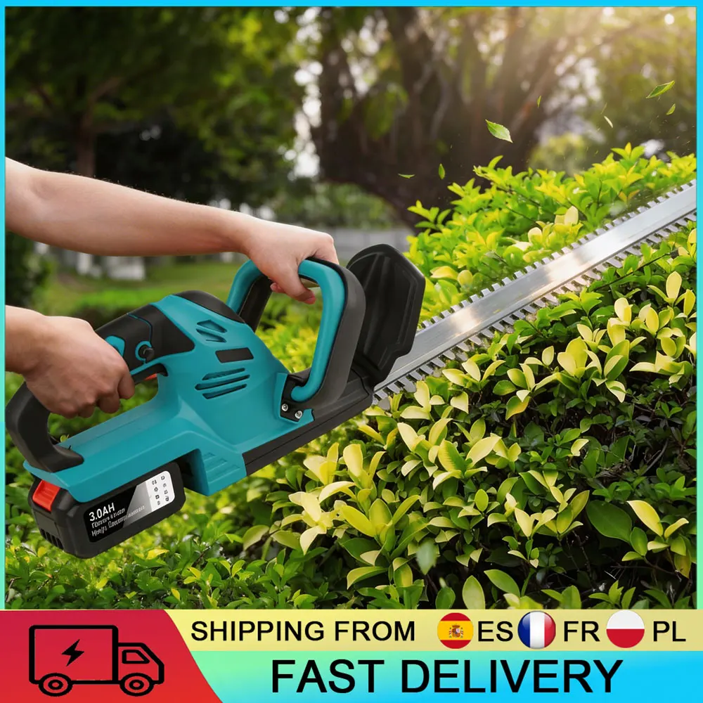 Taille-haie électrique sans fil 21V, taille-haie portable pour jardin, pelouse, cour, arbustes, compatible avec batterie 21V