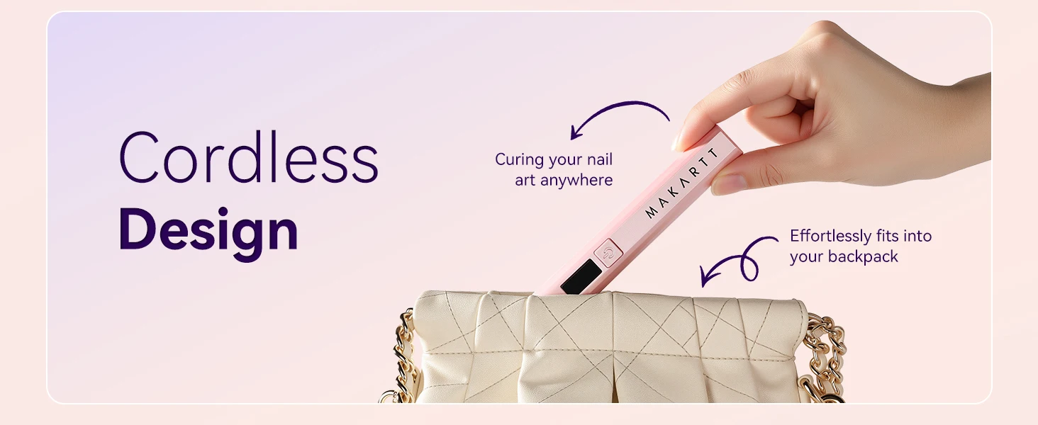 Makartt Handheld UV Light for Gel Nails Portable Mini UV LED Nail Lamp Fast Curing Dryer Rechargeable USB LCD 2 Timers DIY Salon