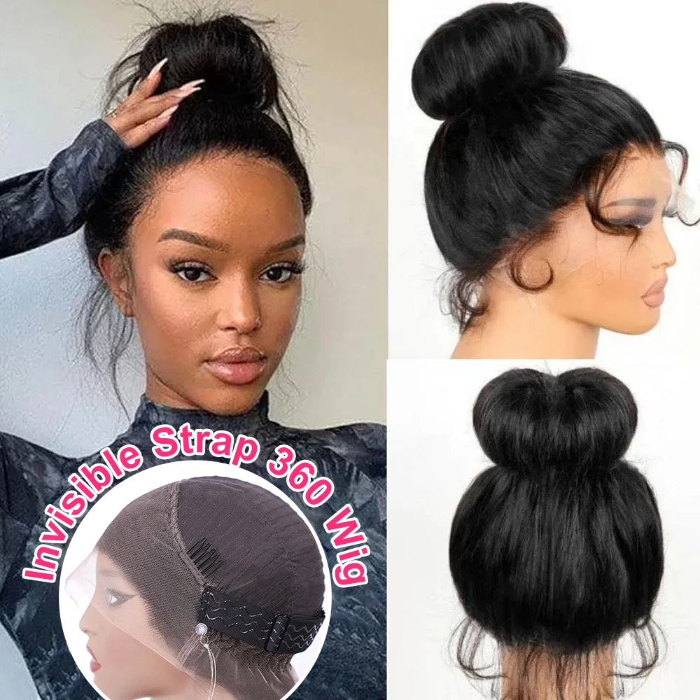 250 Density Invisible Strap Snug Fit 360 Full Hd Lace Front Wigs Straight Lace Frontal Wig 30 Inch Glueless Wigs Human Hair