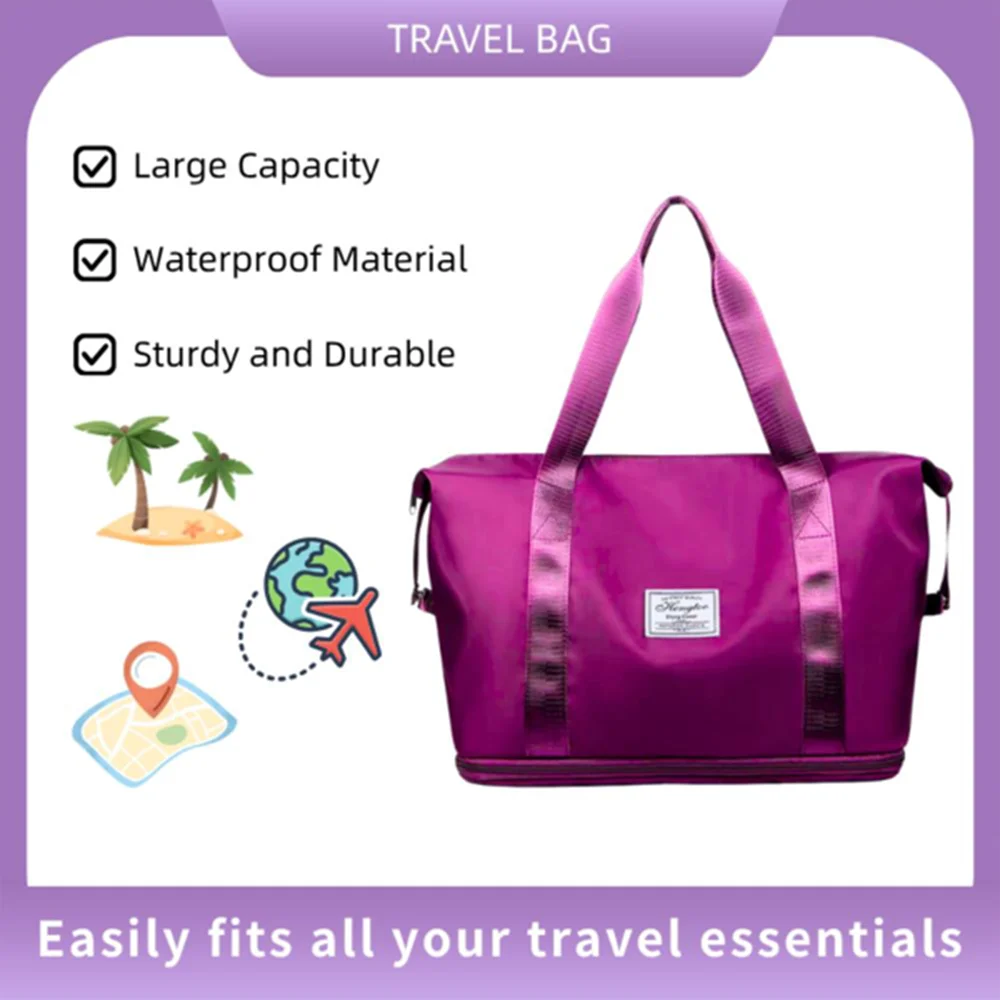 Extendable Women's Large Capacity Storage Luggage Handbag Multi-functional Foldable Gym Bag Sports Travel Bag Hand bag