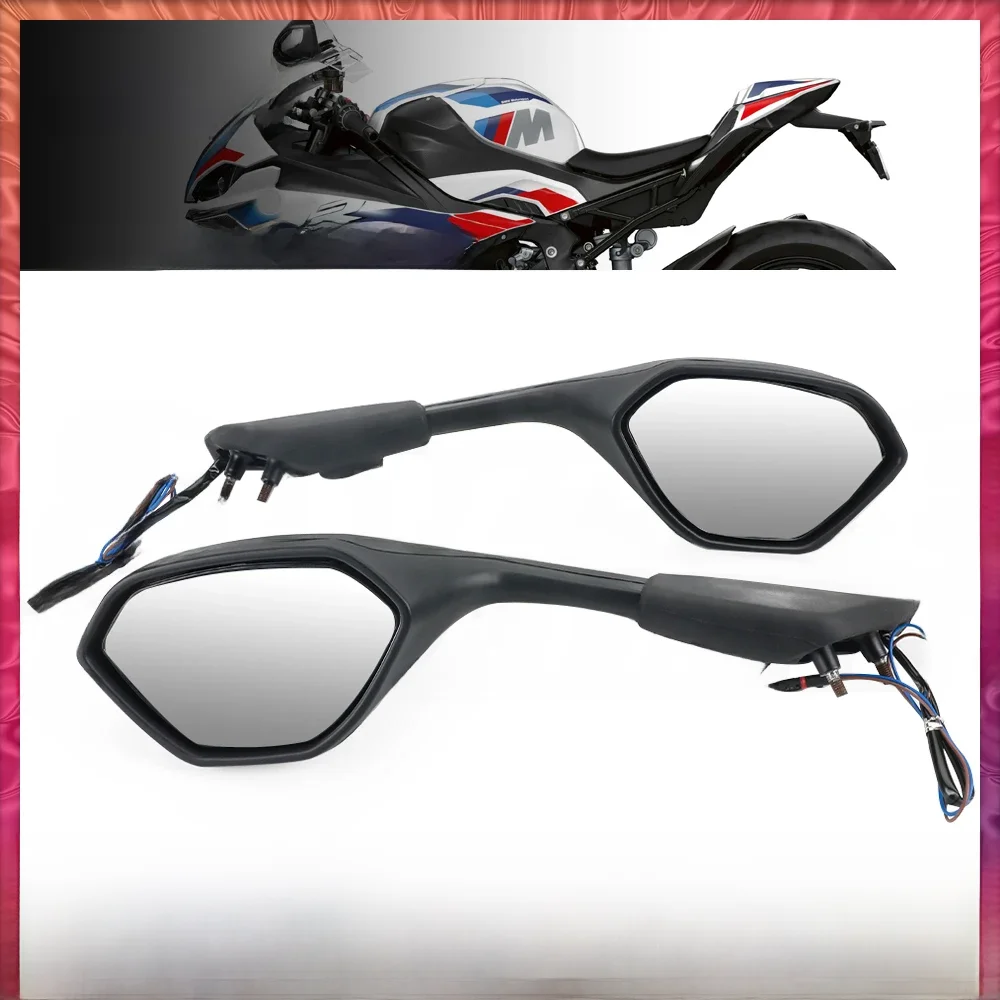 Side Rear View Mirrors For BMW S1000RR M1000RR 2019-2024 Motorcycle Rearview Mirrors With LED Turn Signal Light K67 K66 2023