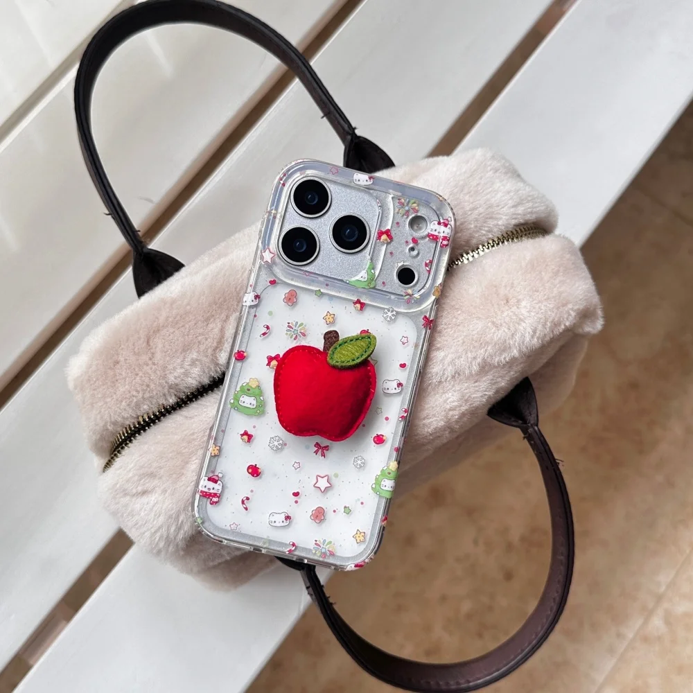 

Cute cartoon Christmas Apple cat phone case, suitable for iPhone 14/15/16/17 Pro Max, 17 Pro cute new shockproof protective case