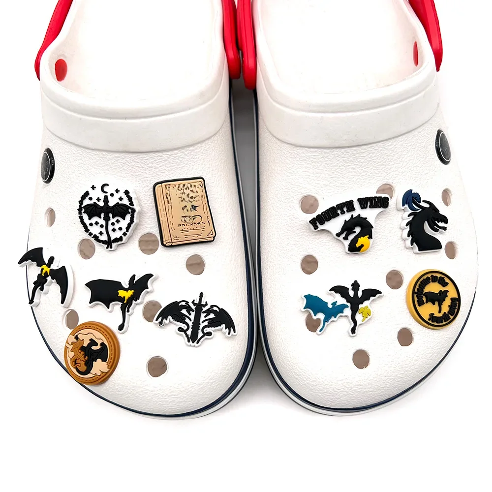 Dragon noir Cool roman livre chaussures breloques pour sabots sandales décoration chaussures accessoires breloques pour amis cadeaux