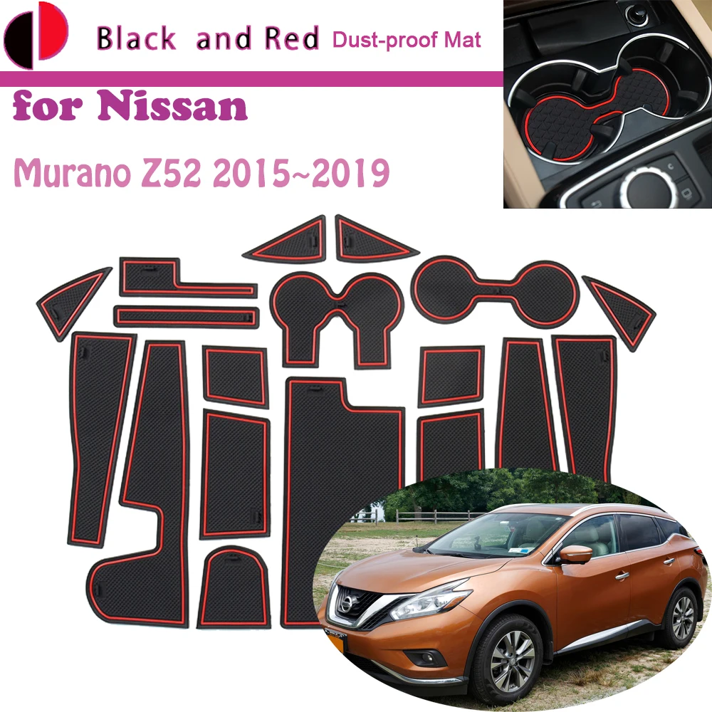 

Резиновый дверной коврик с желобом для Nissan Murano Z52 2015 ~ 2019 2016 2017 2018, подушка для хранения ворот, подставка, пыленепроницаемый автомобильный Противоскользящий Стик