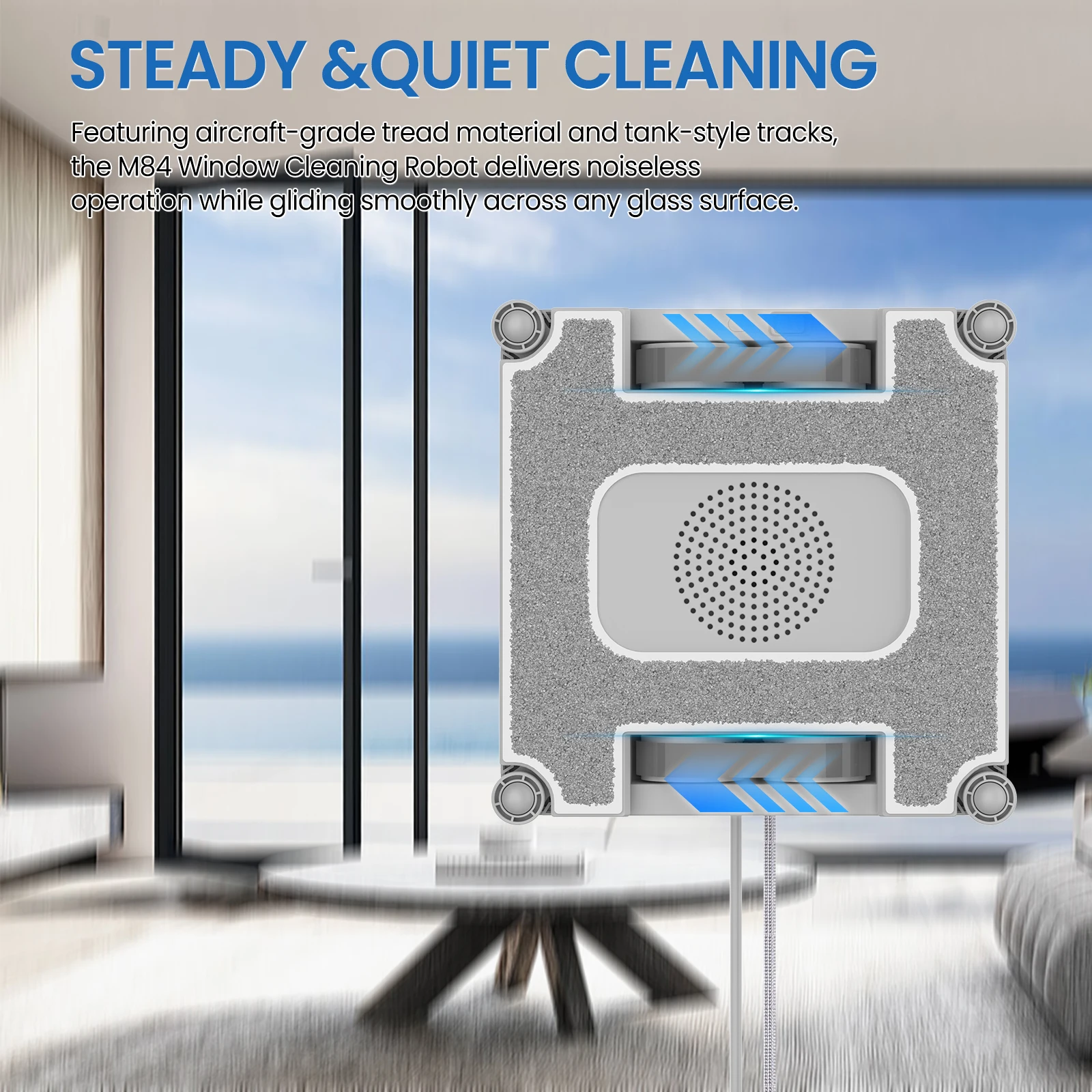 3200pa Automatischer intelligenter Fensterreinigungsroboter, Vierloch-Wassersprühfunktion für Smart Home Glaswandreinigung, Fernbedienung. – Detail 4