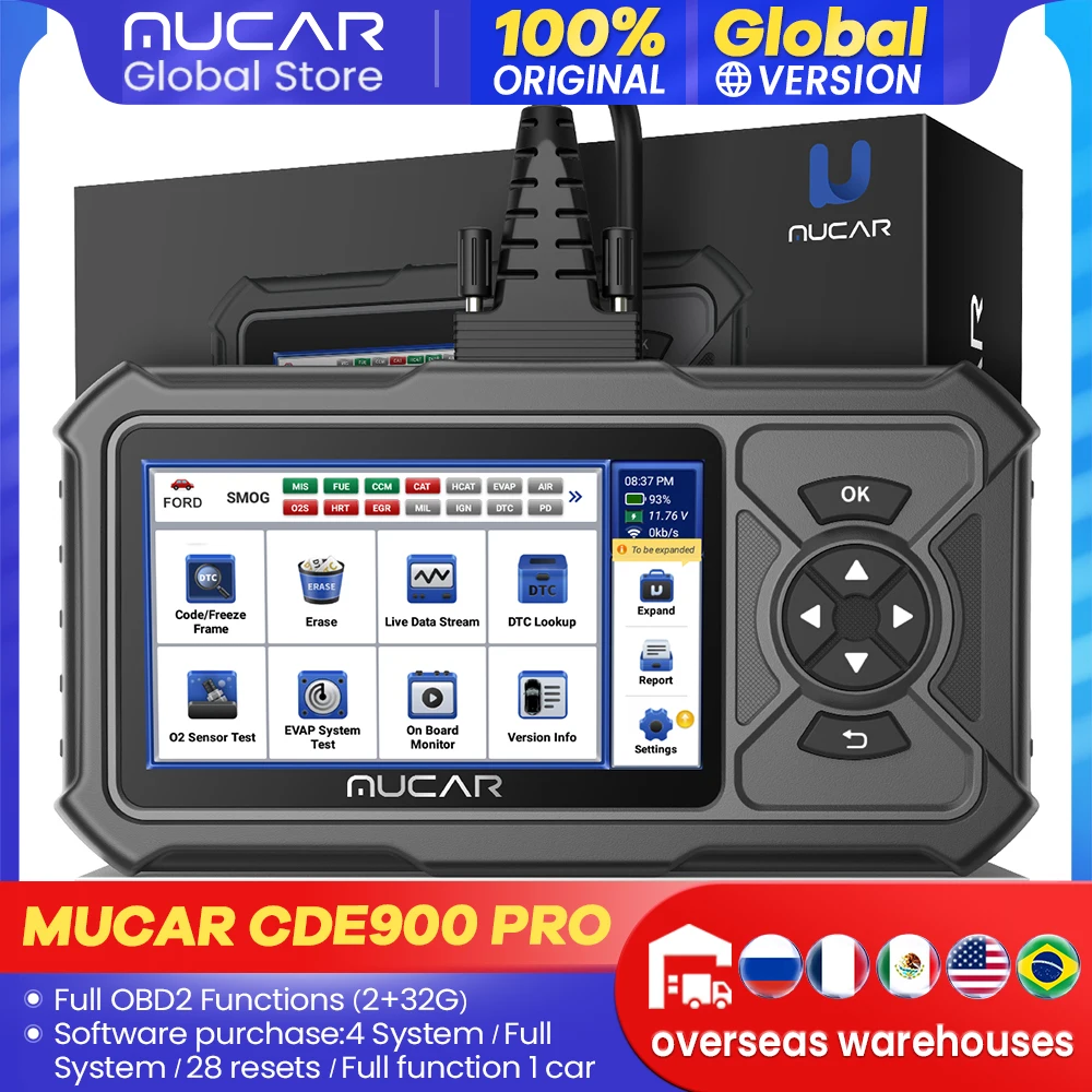 MUCAR CDE900 Pro/Cde900 OBD2 Scanner Car obd 2 Diagnostic Tool Engine TCM ABS SRS System Diagnosis Auto Code Reader for All Cars