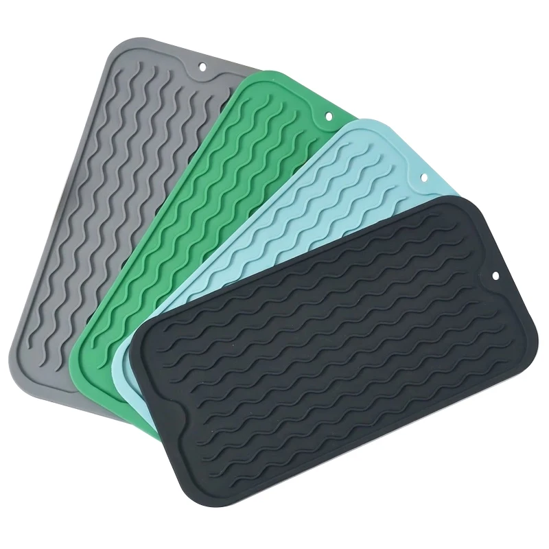 Silikon-Geschirr-Abtropfmatte, 30x15cm/ 11,81x5,91 Zoll Faltbare Abtropfmatte, Hitzebeständige Rutschfeste Abtropfmatte