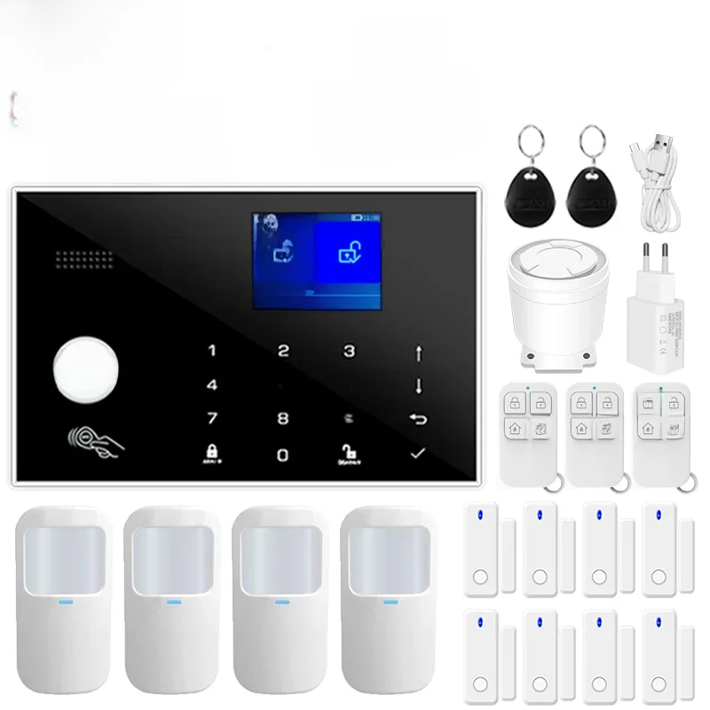 Wifi GSM System alarmowy Bezpieczeństwo w domu Zestaw alarmowy antywłamaniowy Czujnik otwarcia drzwi Inteligentne życie Tuya App Control Suit Alexa — zdjęcie 2