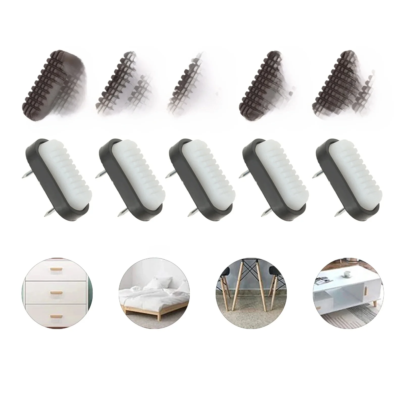 10Pcs Increase Height Furniture Glides Pads Furniture Sliders Chair Leg Movers Floor Protectors Double Nail on Furniture Pads